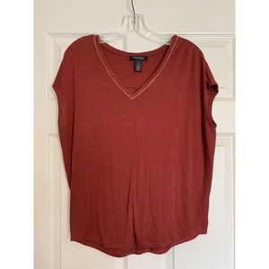 White House Black Market sleeveless rust colored blouse womens size small